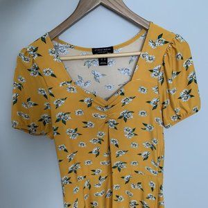 VINTAGE Cottagecore Drawstring Ditsy Floral Dress